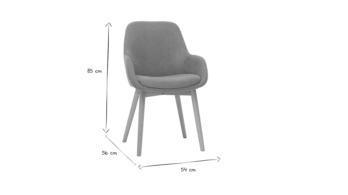 Skandinavische Stühle aus senfgelbem Stoff mit Samteffekt und helles Massivholz (2er-Set) HOLO