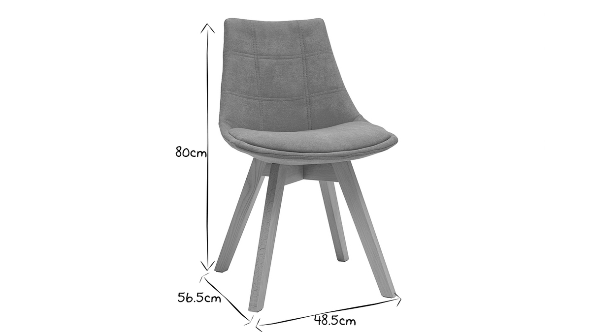 Skandinavische Sthle aus senfgelbem Stoff und Holz (2er-Set) MATILDE