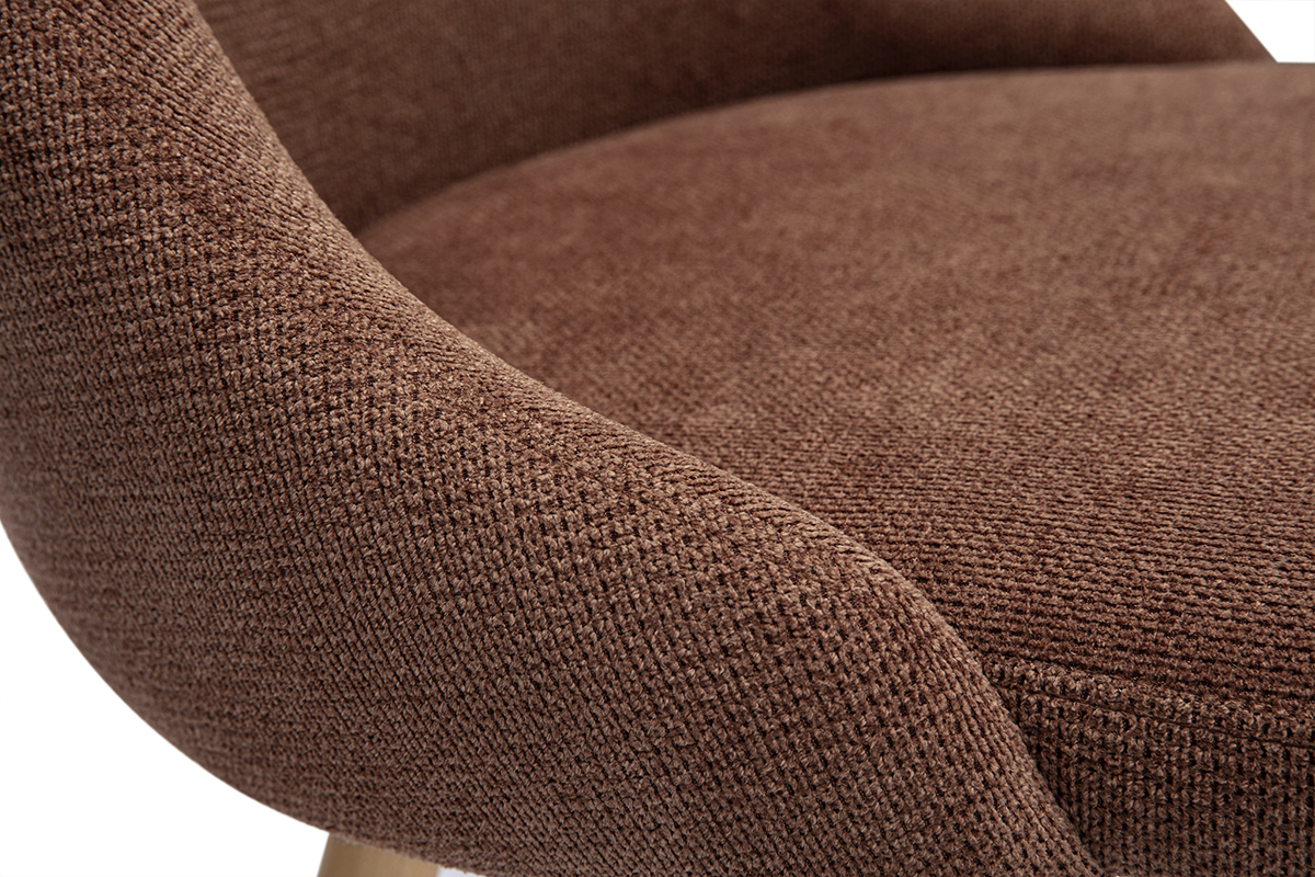 Skandinavische Sthle aus Stoff in verbrannter Erde Effekt und hellem Holz (2er-Set) HASTA