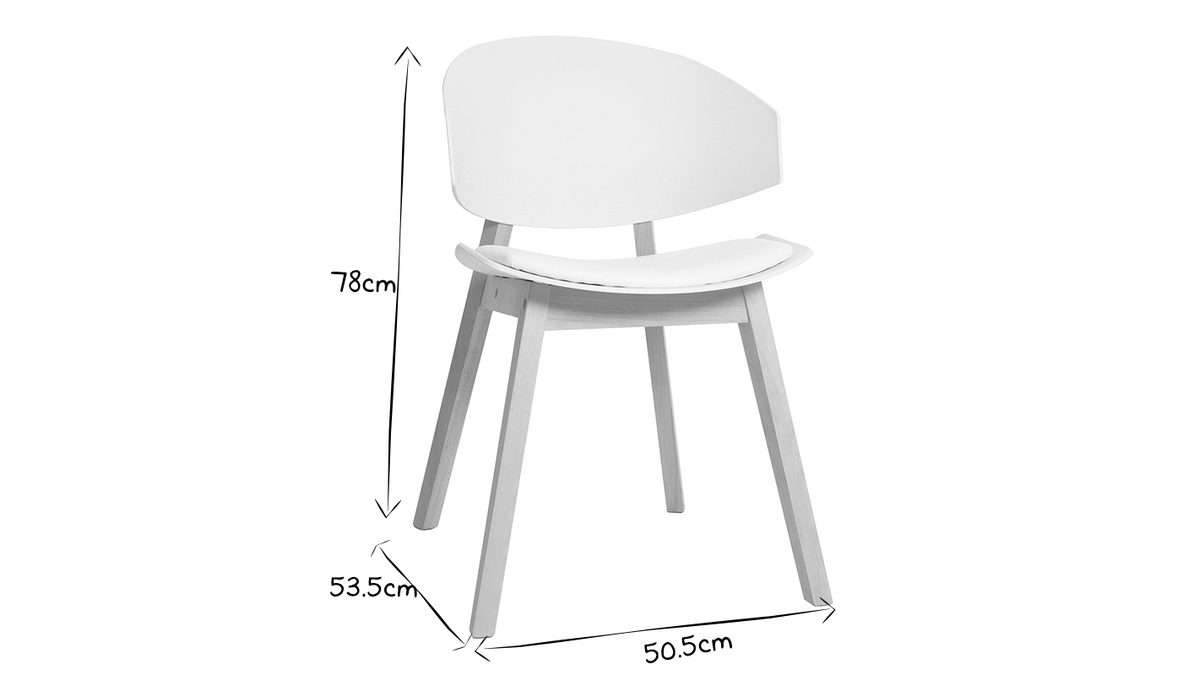 Skandinavische Sthle aus weiem und hellem Holz (2er-Set) BOLEM