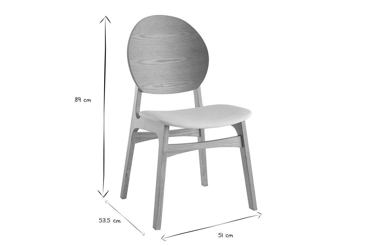 Skandinavische St�hle hellem Holz und wei�es Polyurethan (2er Set) ELTON