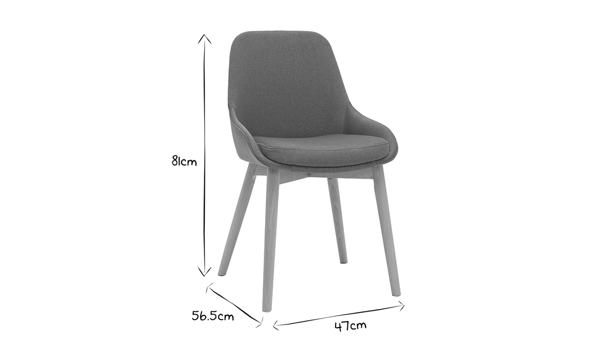 Skandinavische Stühle mit entenblauem Stoff und massivem Buchenholz (2er-Set) HOLO