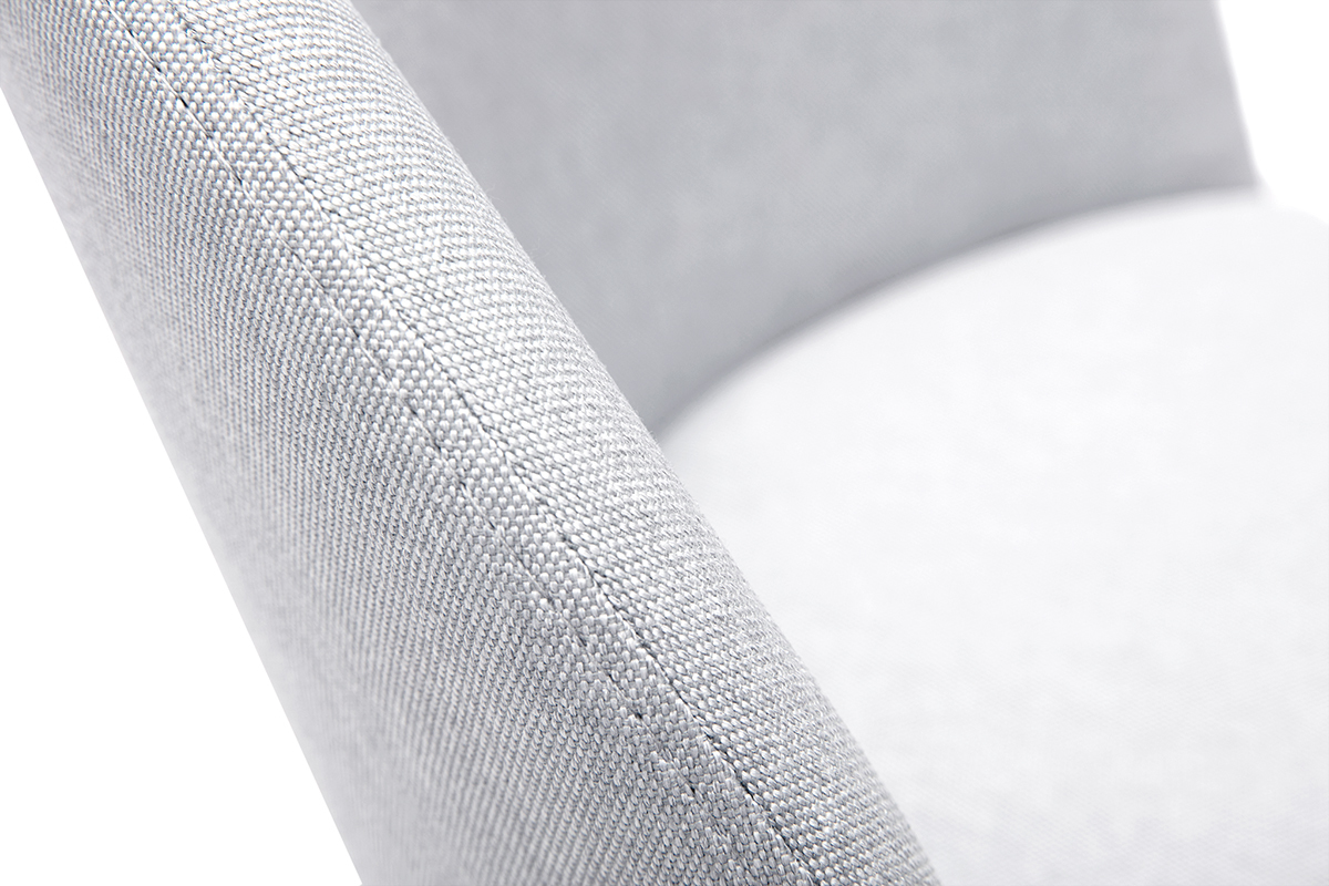 Skandinavische Sthle mit hellgrauem Stoff und massivem Buchenholz (2er-Set) CELESTE