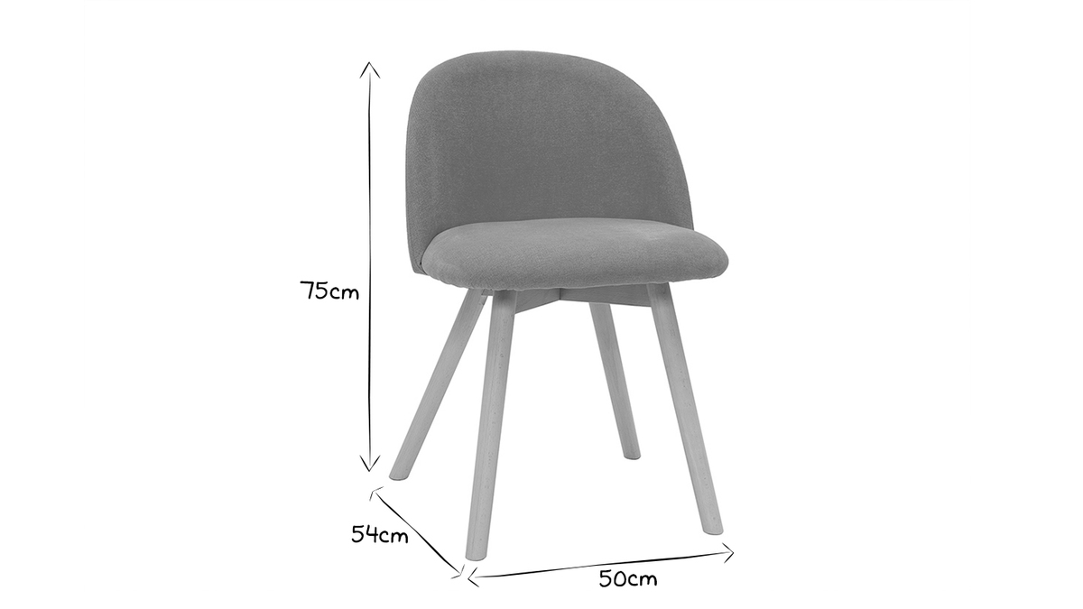 Skandinavische Stühle mit senfgelben Stoff mit Samteffekt und massivem Buchenholz (2er-Set) CELESTE