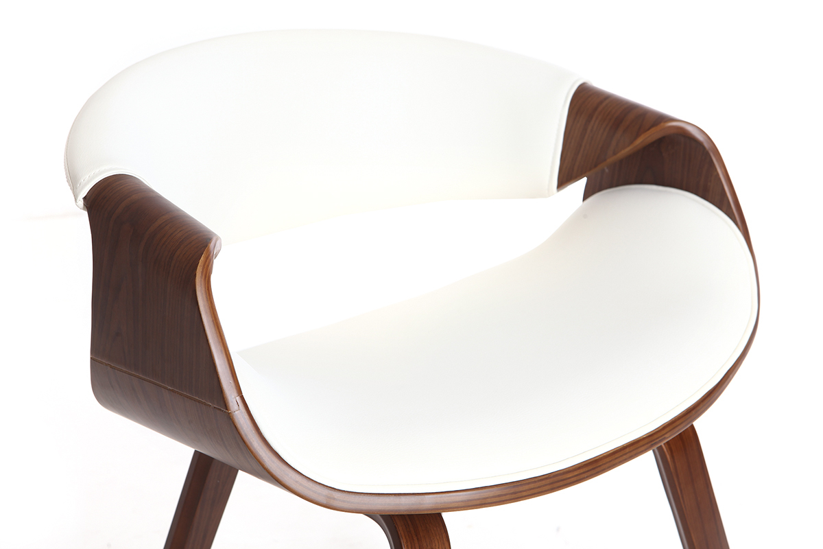 Skandinavischer Armstuhl, wei� und dunkles Holz ARAMIS