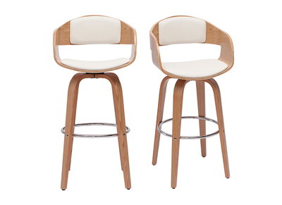 Skandinavischer Barhocker 360&deg; drehbar helles Holz H67.5 cm GAO