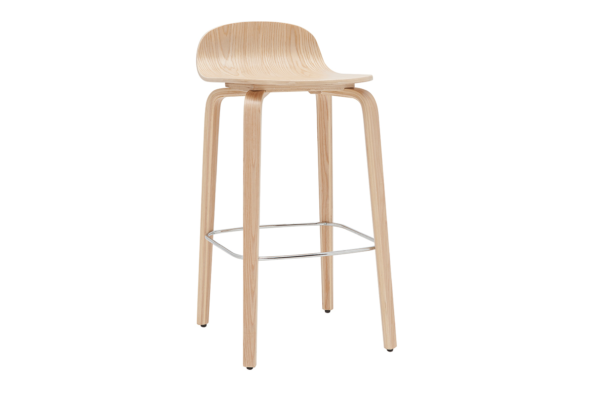 Skandinavischer Barhocker aus Eichenholz (2er-Set) OBRA