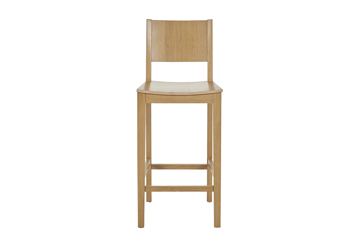 Skandinavischer Barhocker aus Eichenholz H65 cm MELVIL