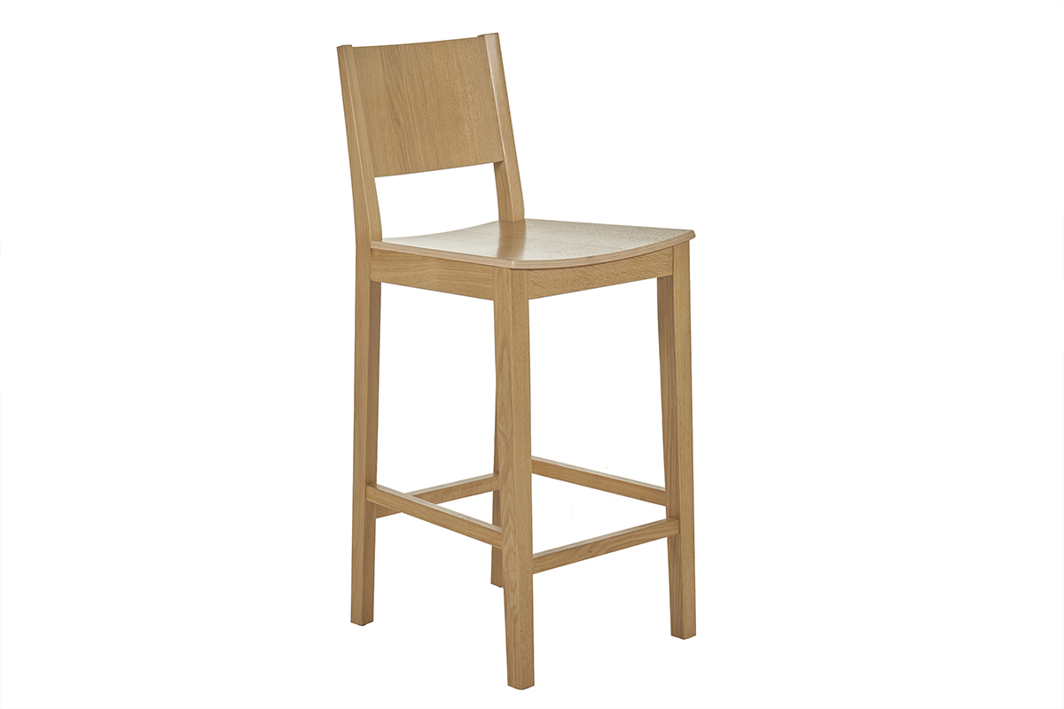 Skandinavischer Barhocker aus Eichenholz H65 cm MELVIL