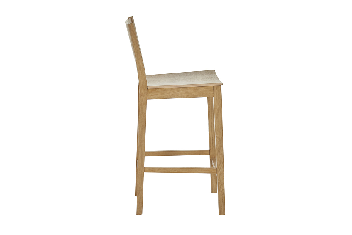 Skandinavischer Barhocker aus Eichenholz H65 cm MELVIL