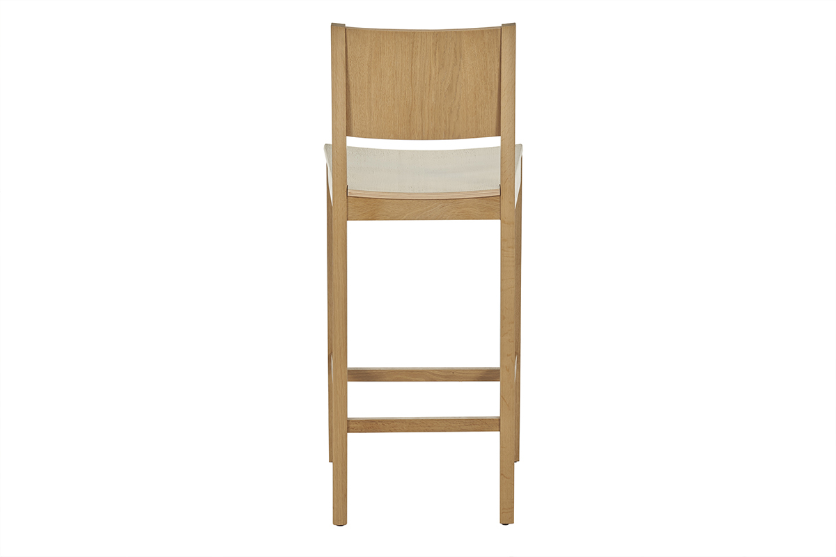 Skandinavischer Barhocker aus Eichenholz H65 cm MELVIL
