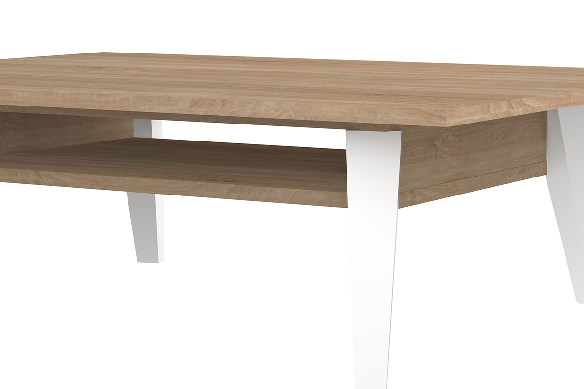 Skandinavischer Couchtisch Holz und Wei� ORIGAMI