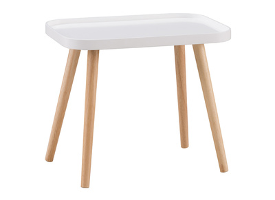 Skandinavischer Couchtisch Weiß und helles Holz BENTO - Skandinavischer Couchtisch Weiß und helles Holz BENTO