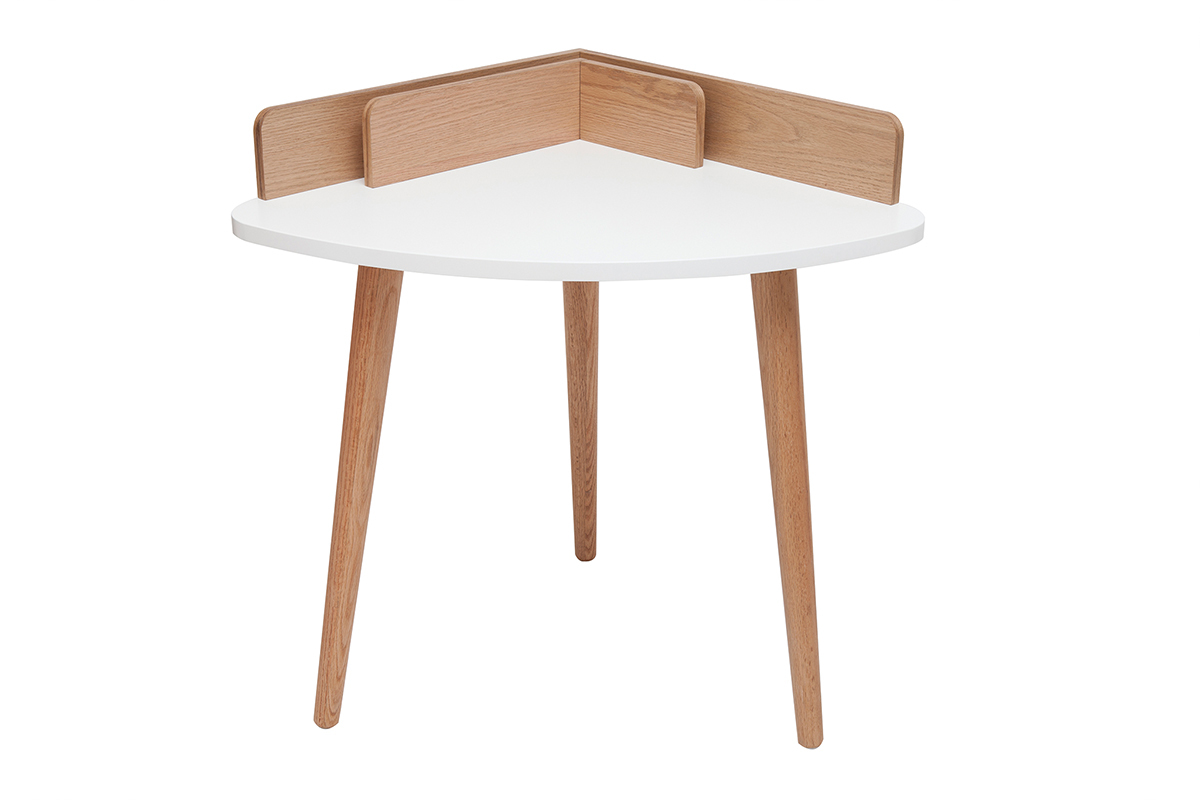 Skandinavischer Eckschreibtisch wei und Holz TOGARY