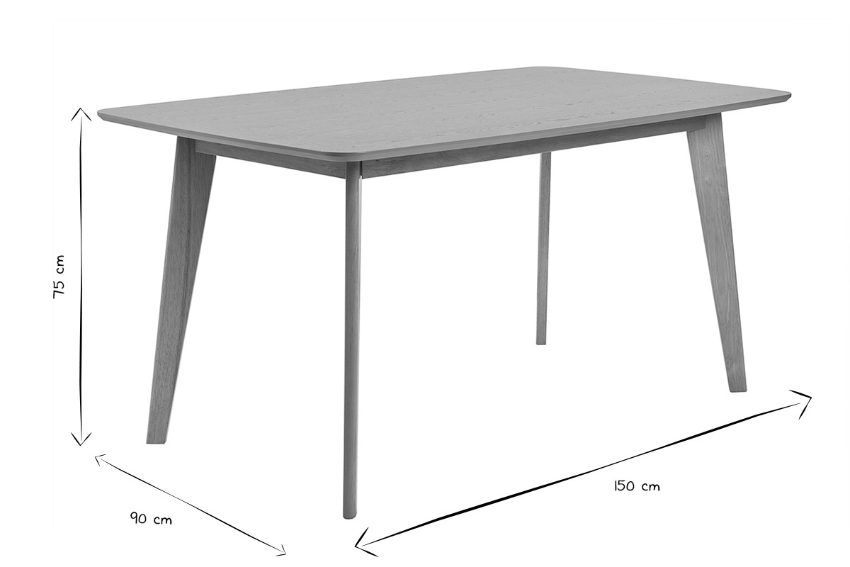 Skandinavischer Esstisch in hellem Eichenholz L150 cm LEENA