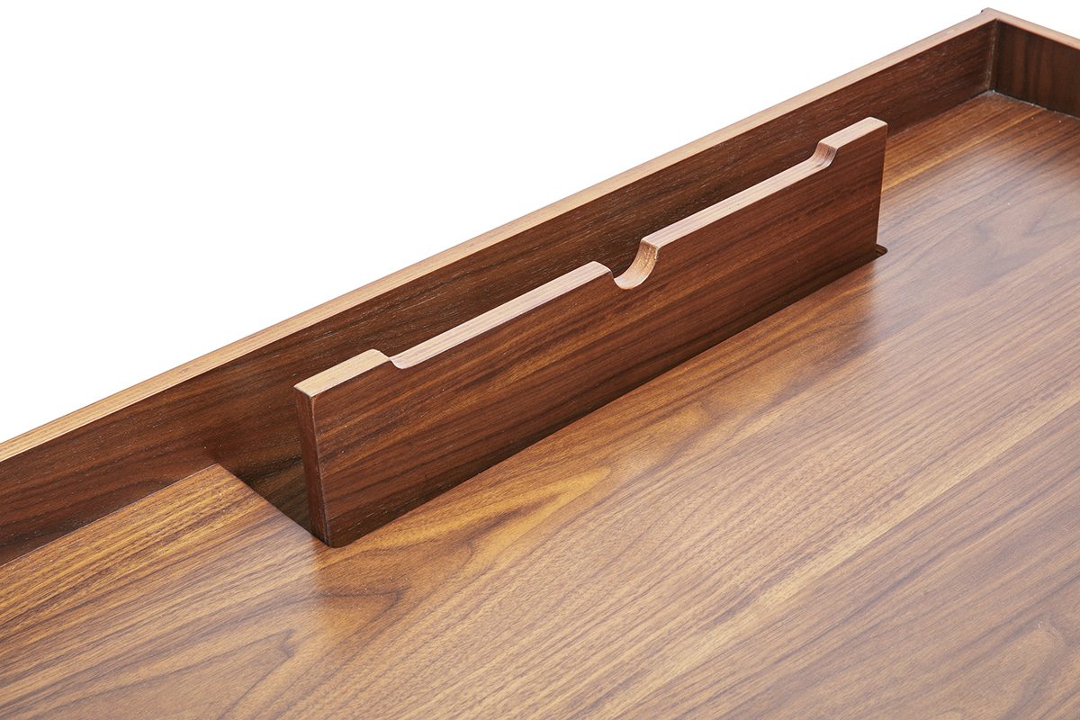 Skandinavischer Schreibtisch aus dunklem Holz mit 2 Schubladen L100 cm HALLEN