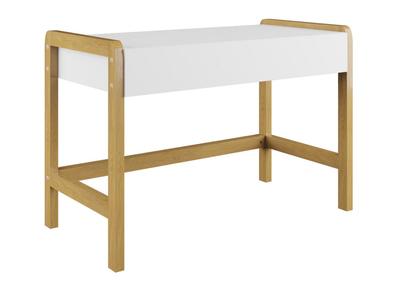 Skandinavischer Schreibtisch für Kinder in mattem Weiß und Eiche CELESTINE