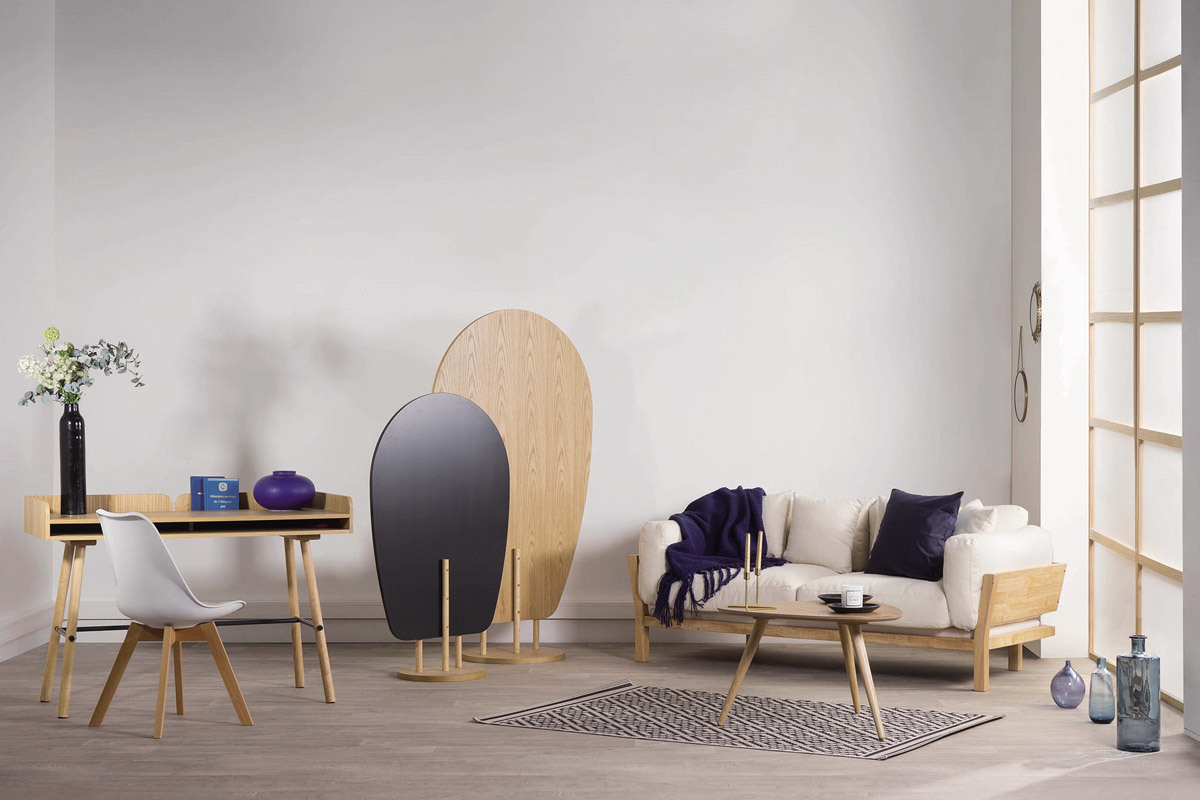 Skandinavischer Schreibtisch helle Eiche JAPANSK