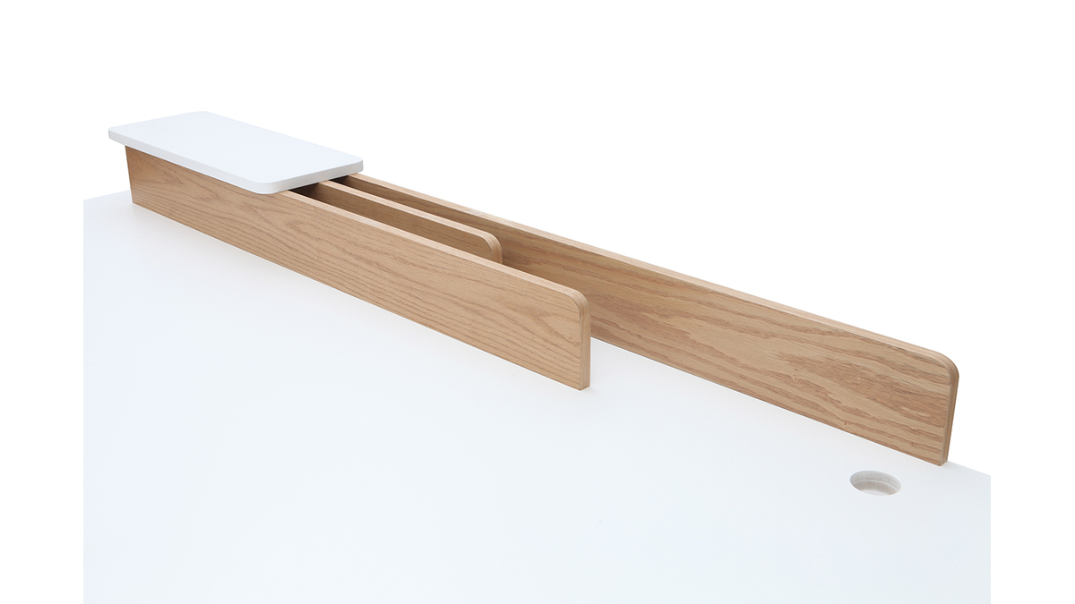 Skandinavischer Schreibtisch Holz und Weiß L 180 cm TOGARY