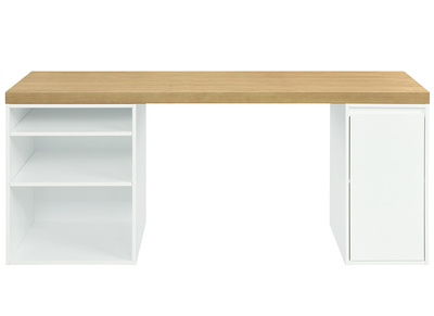Skandinavischer Schreibtisch mit weißer Schublade und offenem Untergestell RACKEL