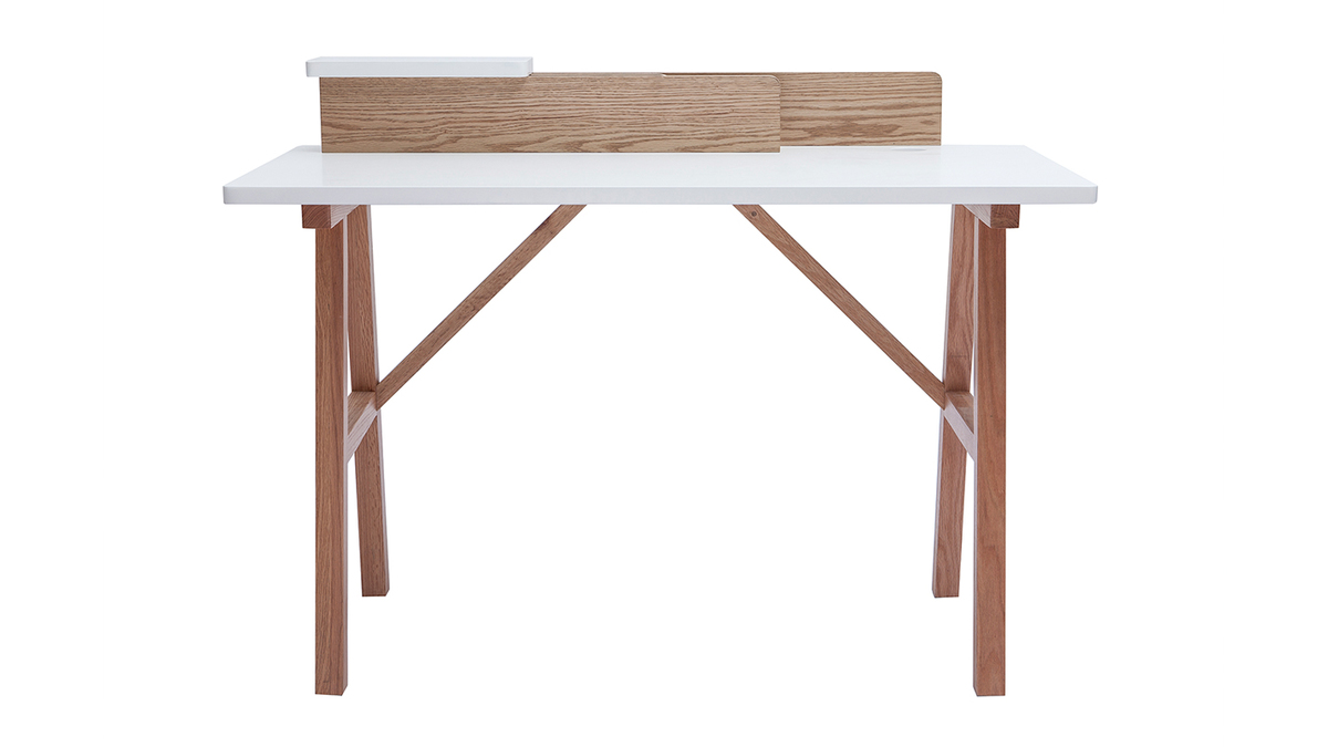 Skandinavischer Schreibtisch Wei und Holz B 120 cm TOGARY