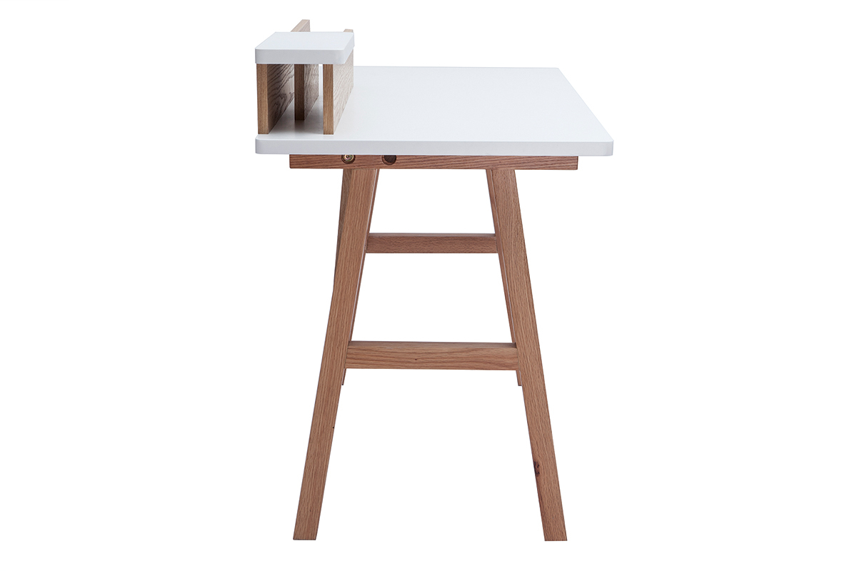 Skandinavischer Schreibtisch Wei und Holz B 120 cm TOGARY