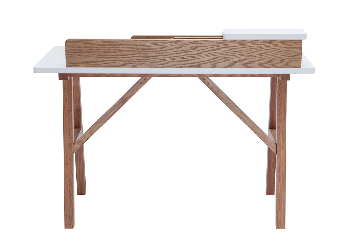 Skandinavischer Schreibtisch Wei und Holz B 120 cm TOGARY