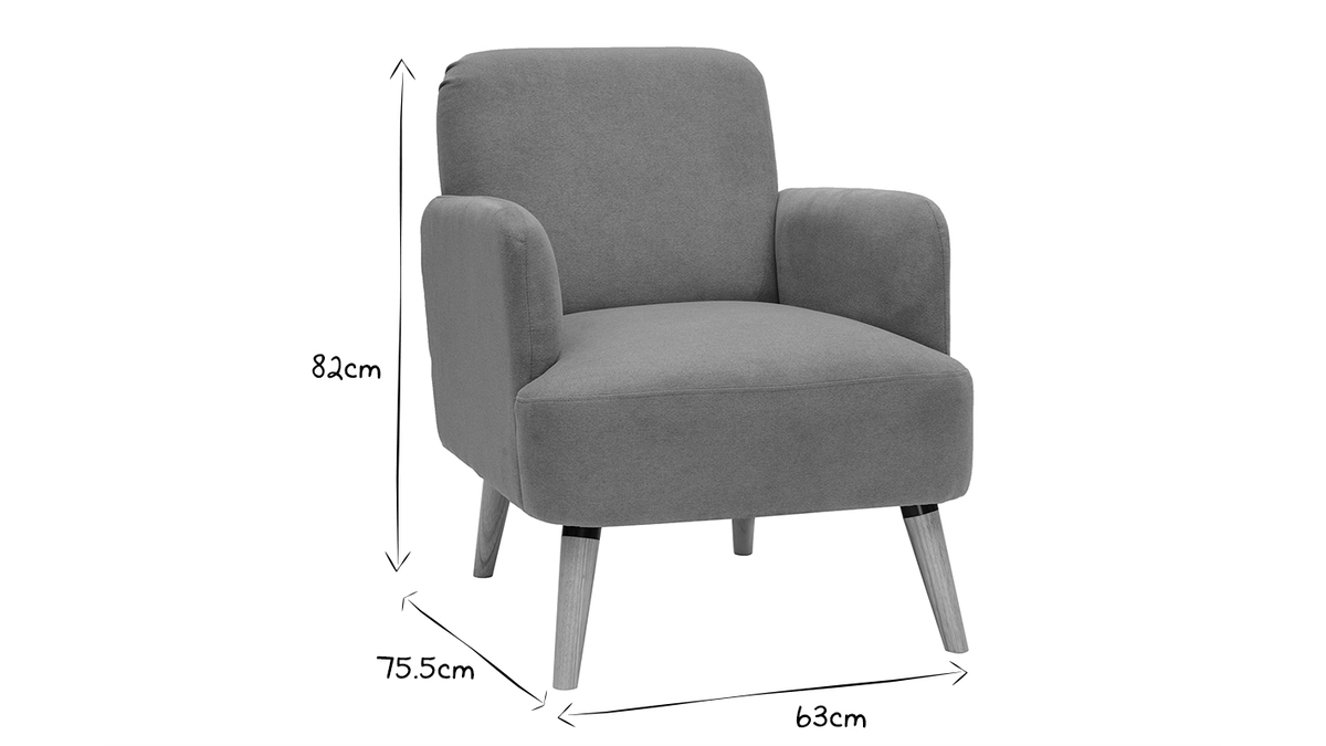 Skandinavischer Sessel aus senfgelbem Stoff mit Samteffekt und Holz ISKO
