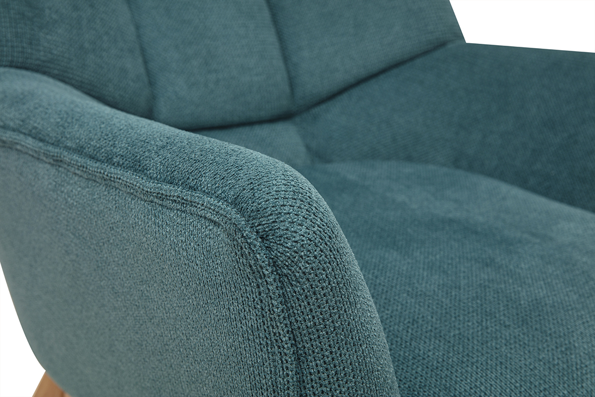 Skandinavischer Sessel in texturiertem Cladon-Samtstoff und hellem Holz BRODY