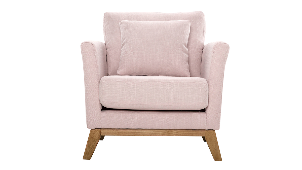 Skandinavischer Sessel mit abnehmbarem, rosafarbenem Bezug OSLO