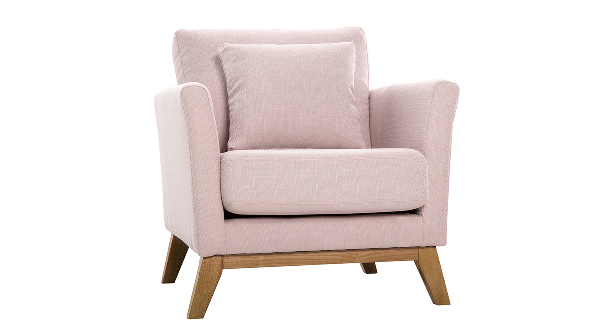Skandinavischer Sessel mit abnehmbarem, rosafarbenem Bezug OSLO