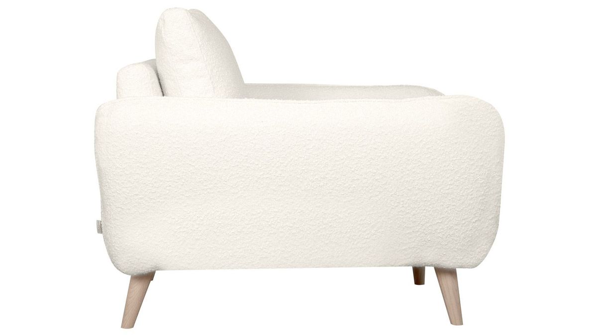 Skandinavischer Sessel mit Woll-Effekt und Holz CREEP
