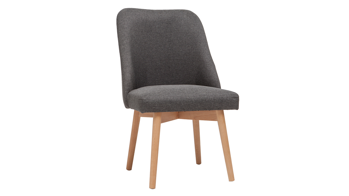 Skandinavischer Stuhl aus khakifarbenem Stoff LIV