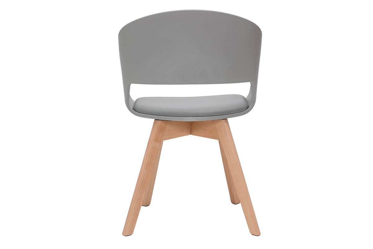 Skandinavischer Stuhl in Grau und hellem Holz PRISMA