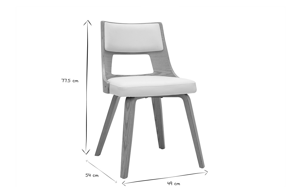 Skandinavischer Stuhl in Wei und hellem Holz GARBO