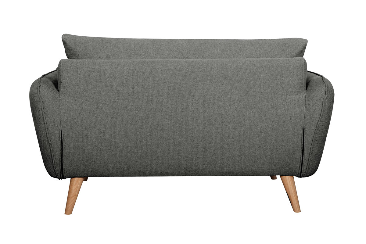 Skandinavisches 2-Sitzer-Sofa anthrazitgrau mit Fen aus massivem Buchenholz CREEP