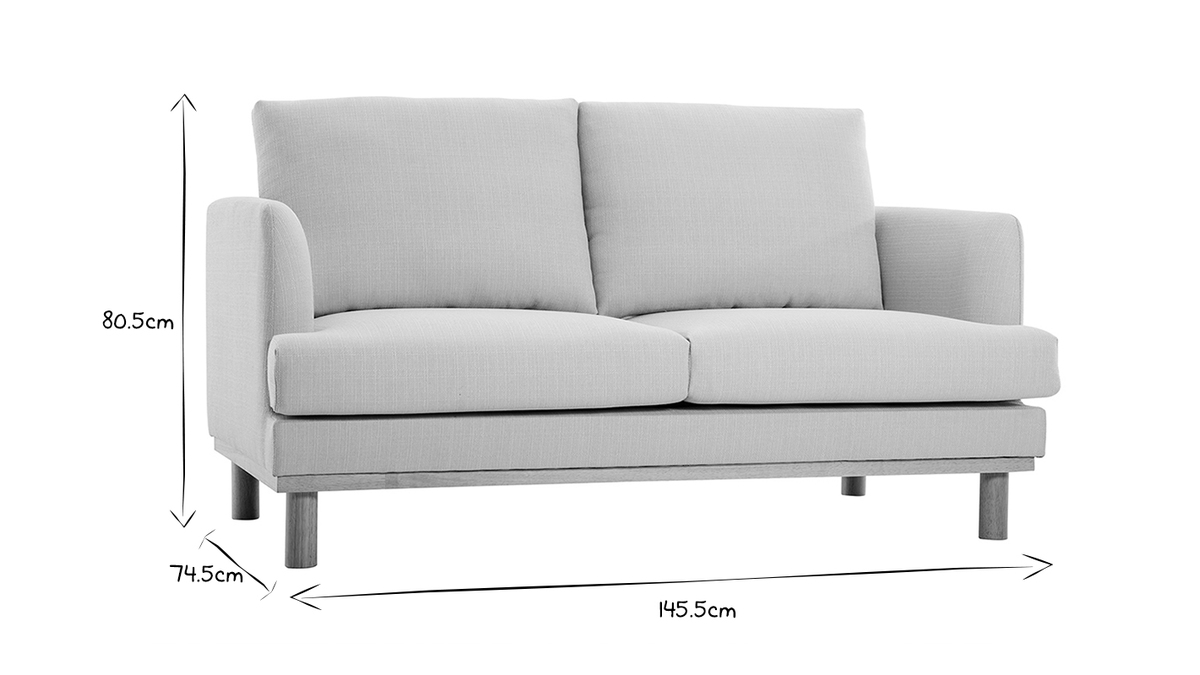Skandinavisches 2-Sitzer-Sofa beige HOBART