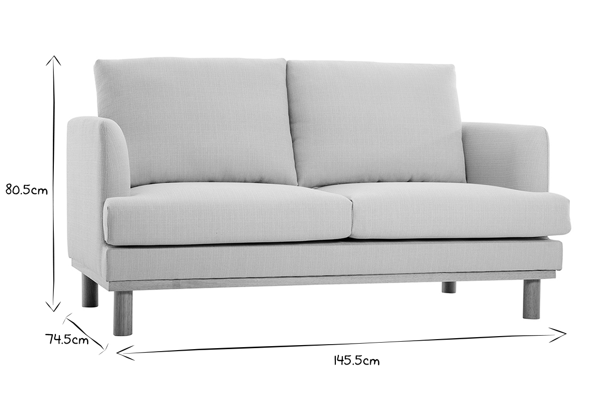 Skandinavisches 2-Sitzer-Sofa beige HOBART
