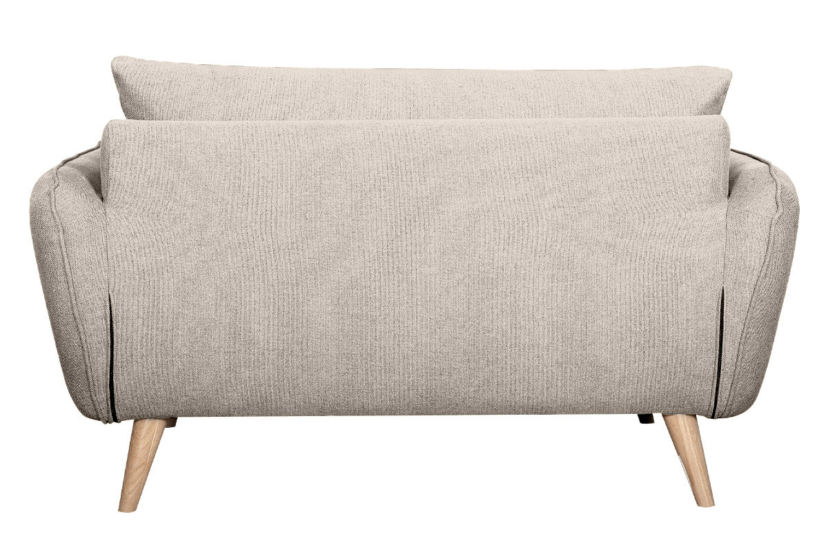 Skandinavisches 2-Sitzer-Sofa beige mit Fen aus massivem Buchenholz CREEP