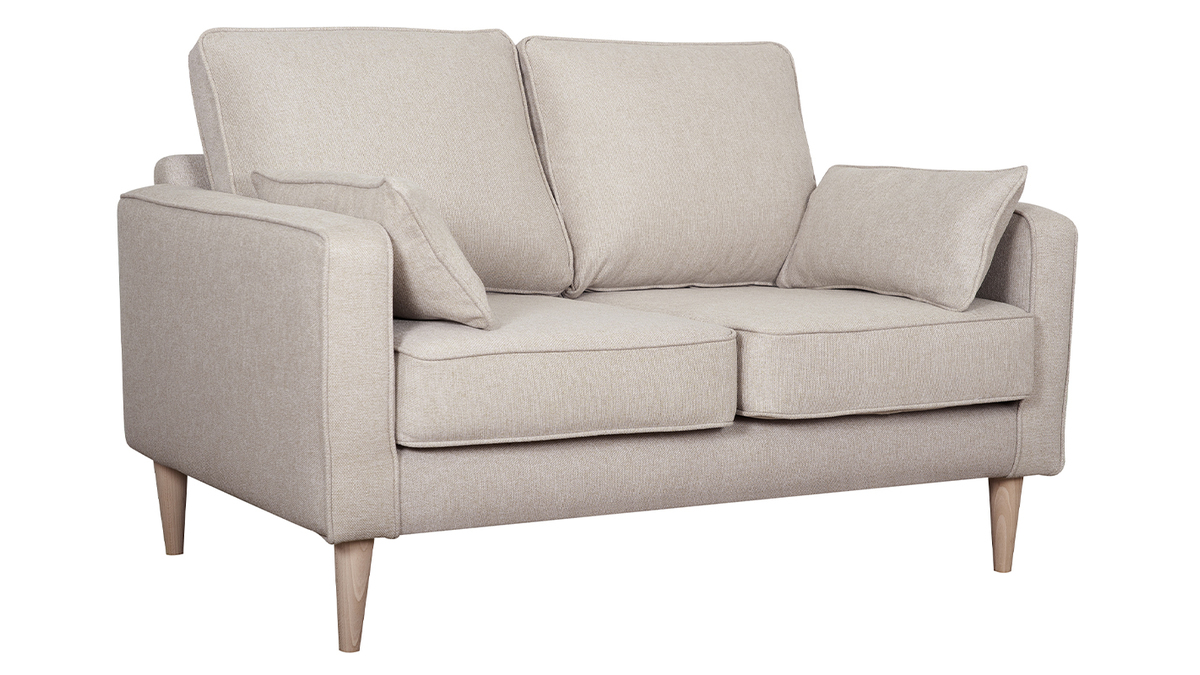 Skandinavisches 2-Sitzer-Sofa beige PAPEL