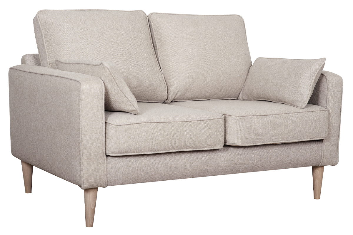 Skandinavisches 2-Sitzer-Sofa beige PAPEL