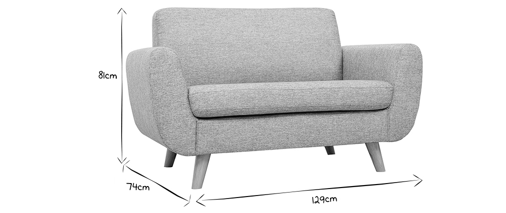 Skandinavisches 2-Sitzer-Sofa grau PURE