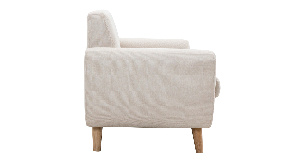 Skandinavisches 2-Sitzer-Sofa in Beige aus massivem Hevea PURE