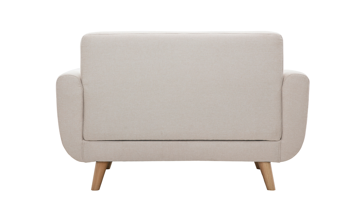 Skandinavisches 2-Sitzer-Sofa in Beige aus massivem Hevea PURE