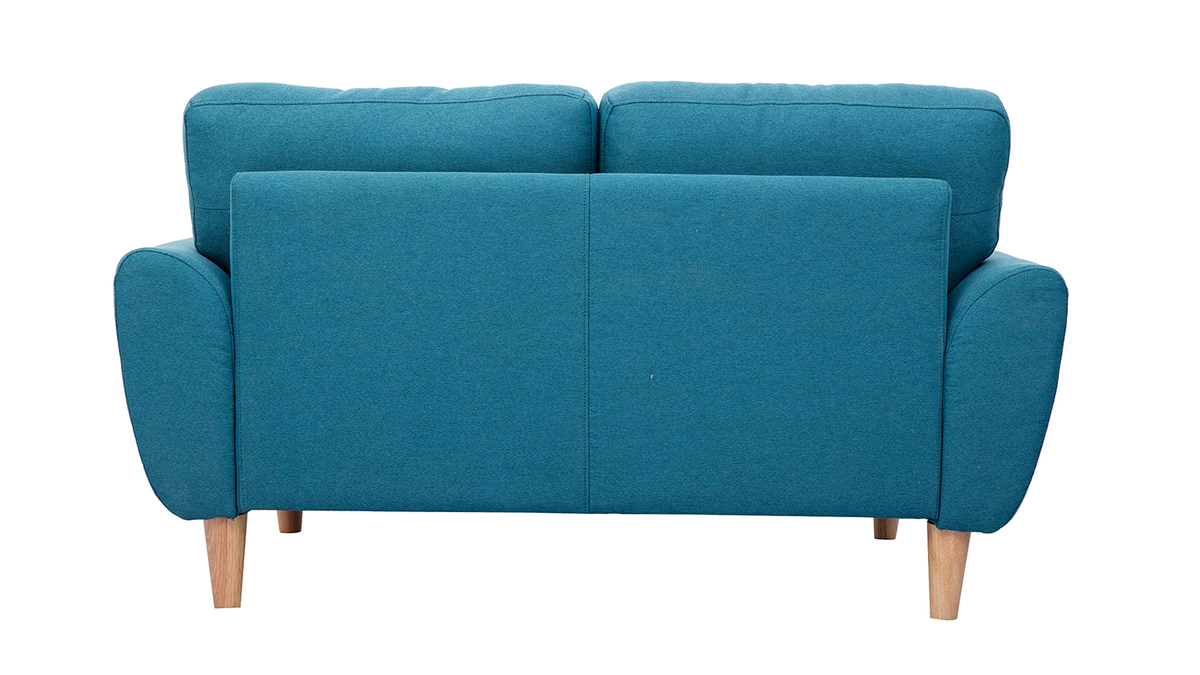 Skandinavisches 2-Sitzer-Sofa in enteblauem Stoff ALICE