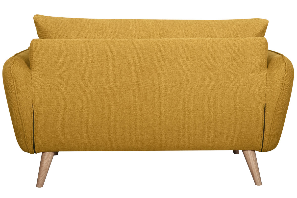 Skandinavisches 2-Sitzer-Sofa kumingelb mit Fen aus massivem Buchenholz CREEP
