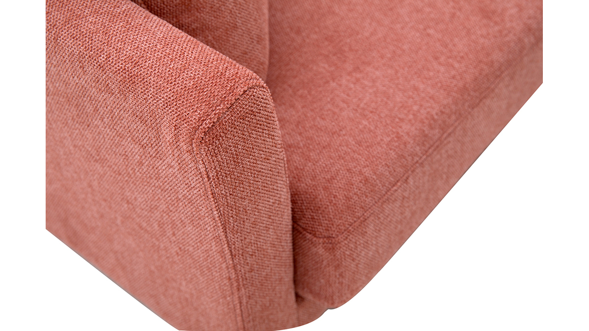 Skandinavisches 2-Sitzer-Sofa mit abnehmbarem Bezug in Terracotta mit strukturiertem Samteffekt OSLO