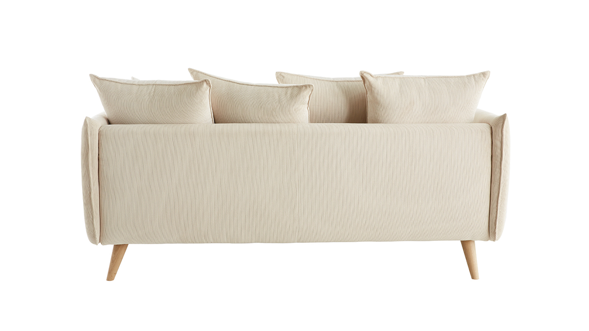 Skandinavisches 3-Sitzer-Sofa aus beigem Cord OLYMPIA