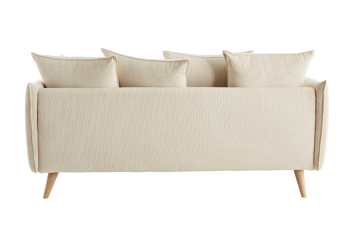 Skandinavisches 3-Sitzer-Sofa aus beigem Cord OLYMPIA
