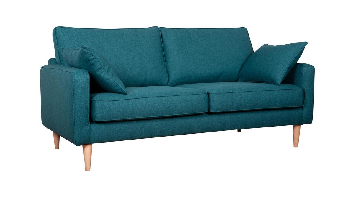 Skandinavisches 3-Sitzer-Sofa entenblau PAPEL